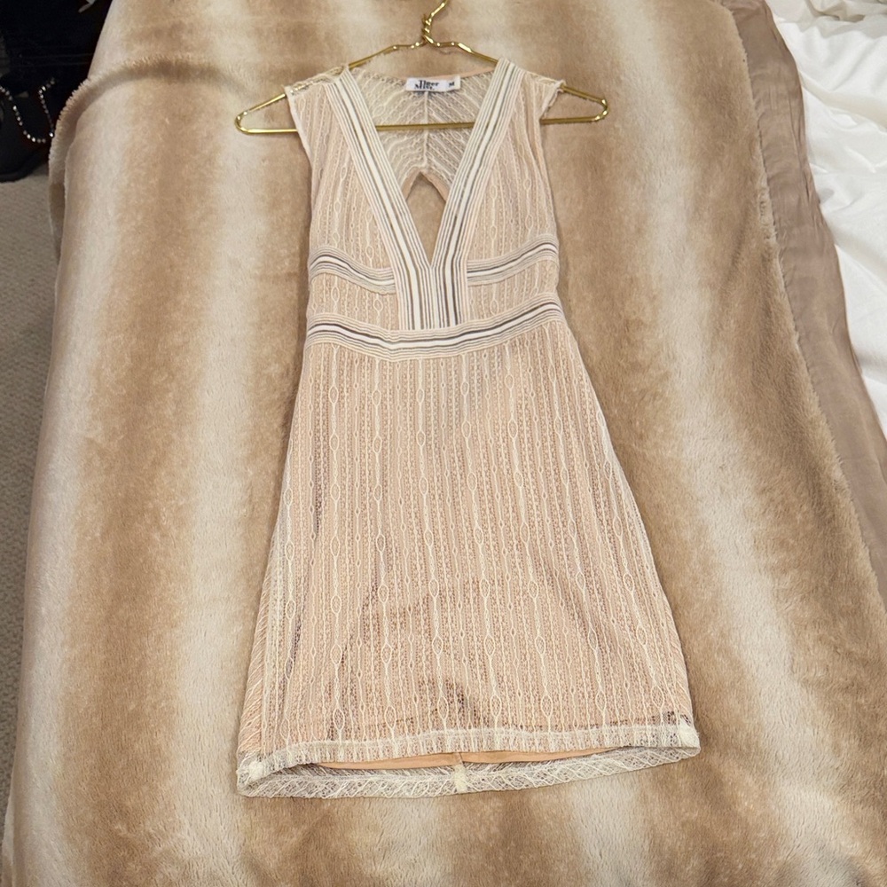 Tiger Mist Blush Lace Mini Dress